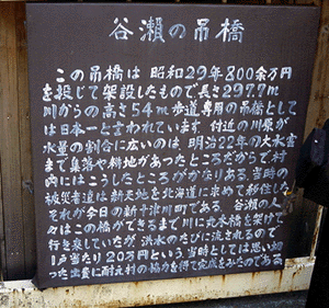 吊橋の紹介の看板