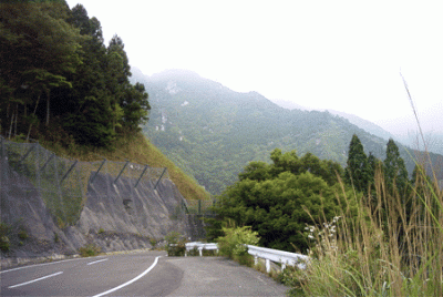 山の途中で